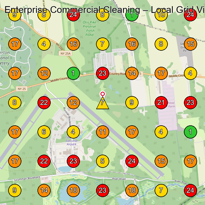 Enterprise Commercial Cleaning Commercial Cleaning Service GeoGrid ranking map for None